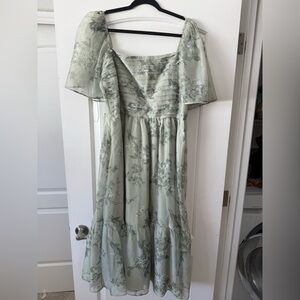 Abercrombie Emerson Angel Wing Dress in Green
